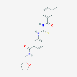 molecular formula C21H23N3O3S B267539 3-methyl-N-({3-[(tetrahydrofuran-2-ylmethyl)carbamoyl]phenyl}carbamothioyl)benzamide 
