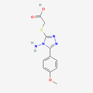 molecular formula C11H12N4O3S B2675391 2-{[4-amino-5-(4-methoxyphenyl)-4H-1,2,4-triazol-3-yl]sulfanyl}acetic acid CAS No. 305336-66-7