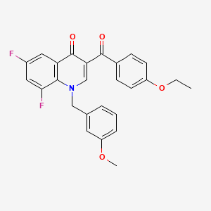 molecular formula C26H21F2NO4 B2675397 3-(4-Ethoxybenzoyl)-6,8-difluoro-1-[(3-methoxyphenyl)methyl]quinolin-4-one CAS No. 866016-84-4