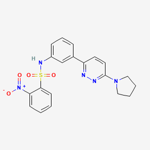 B2675401 2-nitro-N-(3-(6-(pyrrolidin-1-yl)pyridazin-3-yl)phenyl)benzenesulfonamide CAS No. 898422-01-0