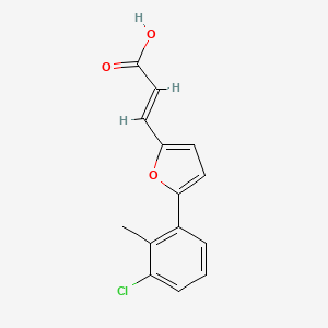 molecular formula C14H11ClO3 B2675420 (2E)-3-[5-(3-氯-2-甲基苯基)呋喃-2-基]丙-2-烯酸 CAS No. 843618-95-1