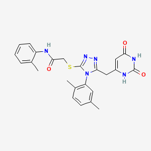 2-((4-(2,5-dimethylphenyl)-5-((2,6-dioxo-1,2,3,6-tetrahydropyrimidin-4-yl)methyl)-4H-1,2,4-triazol-3-yl)thio)-N-(o-tolyl)acetamide