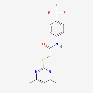 molecular formula C15H14F3N3OS B2675432 2-[(4,6-二甲基嘧啶-2-基)硫代]-N-[4-(三氟甲基)苯基]乙酰胺 CAS No. 473695-35-1