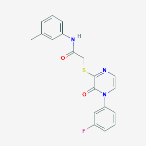 molecular formula C19H16FN3O2S B2675434 2-[4-(3-fluorophenyl)-3-oxopyrazin-2-yl]sulfanyl-N-(3-methylphenyl)acetamide CAS No. 941882-33-3