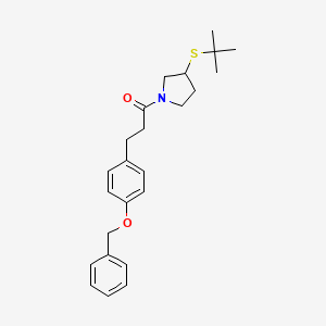 molecular formula C24H31NO2S B2675437 3-(4-(Benzyloxy)phenyl)-1-(3-(tert-butylthio)pyrrolidin-1-yl)propan-1-one CAS No. 1797212-42-0