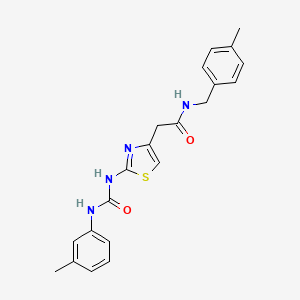 molecular formula C21H22N4O2S B2675452 N-(4-methylbenzyl)-2-(2-(3-(m-tolyl)ureido)thiazol-4-yl)acetamide CAS No. 921499-63-0