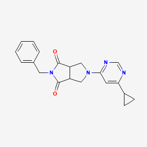 B2675454 5-Benzyl-2-(6-cyclopropylpyrimidin-4-yl)-1,3,3a,6a-tetrahydropyrrolo[3,4-c]pyrrole-4,6-dione CAS No. 2415462-94-9
