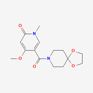 molecular formula C15H20N2O5 B2675459 4-methoxy-1-methyl-5-(1,4-dioxa-8-azaspiro[4.5]decane-8-carbonyl)pyridin-2(1H)-one CAS No. 2034551-72-7