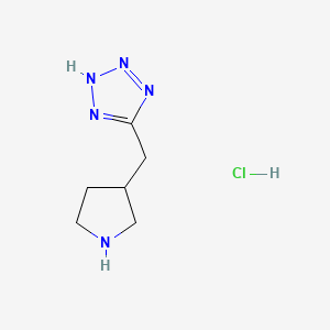 molecular formula C6H12ClN5 B2675460 5-(吡咯啉-3-基甲基)-1H-四唑 盐酸盐 CAS No. 2138272-00-9
