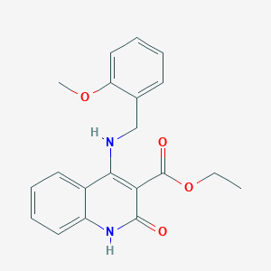 molecular formula C20H20N2O4 B2675467 Ethyl 4-((2-methoxybenzyl)amino)-2-oxo-1,2-dihydroquinoline-3-carboxylate CAS No. 1251625-12-3