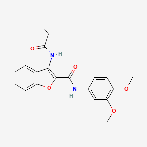 molecular formula C20H20N2O5 B2675470 N-(3,4-dimethoxyphenyl)-3-propionamidobenzofuran-2-carboxamide CAS No. 888469-09-8