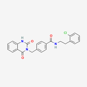 molecular formula C24H20ClN3O3 B2675472 N-[2-(2-chlorophenyl)ethyl]-4-[(2,4-dioxo-1H-quinazolin-3-yl)methyl]benzamide CAS No. 896374-36-0