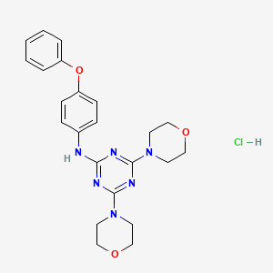 4,6-dimorpholino-N-(4-phenoxyphenyl)-1,3,5-triazin-2-amine hydrochloride