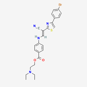 molecular formula C25H25BrN4O2S B2675475 (E)-2-(二乙基氨基)乙基 4-((2-(4-(4-溴苯基)噻唑-2-基)-2-氰基乙烯基)氨基)苯甲酸酯 CAS No. 796879-67-9