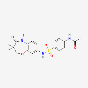 molecular formula C20H23N3O5S B2675477 N-(4-(N-(3,3,5-trimethyl-4-oxo-2,3,4,5-tetrahydrobenzo[b][1,4]oxazepin-8-yl)sulfamoyl)phenyl)acetamide CAS No. 921903-19-7