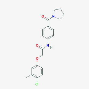 molecular formula C20H21ClN2O3 B267548 2-(4-chloro-3-methylphenoxy)-N-[4-(1-pyrrolidinylcarbonyl)phenyl]acetamide 
