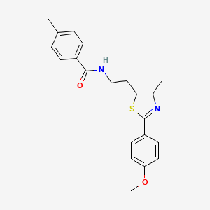 molecular formula C21H22N2O2S B2675482 N-{2-[2-(4-methoxyphenyl)-4-methyl-1,3-thiazol-5-yl]ethyl}-4-methylbenzamide CAS No. 873076-05-2