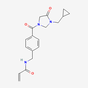 N-[[4-[3-(Cyclopropylmethyl)-4-oxoimidazolidine-1-carbonyl]phenyl]methyl]prop-2-enamide