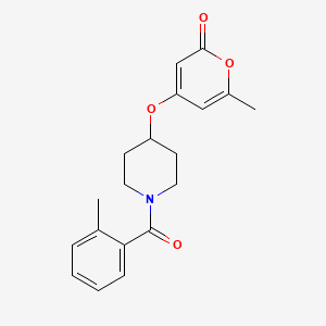 6-methyl-4-((1-(2-methylbenzoyl)piperidin-4-yl)oxy)-2H-pyran-2-one