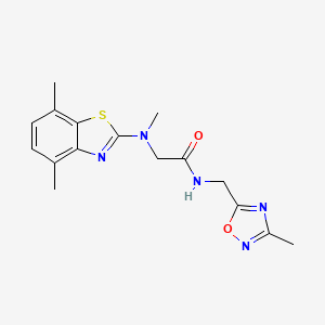 2-((4,7-dimethylbenzo[d]thiazol-2-yl)(methyl)amino)-N-((3-methyl-1,2,4-oxadiazol-5-yl)methyl)acetamide