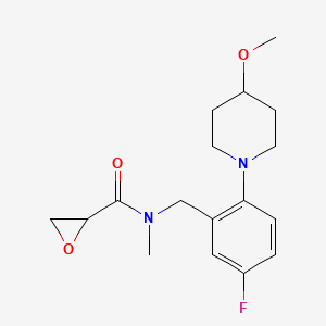 N-[[5-Fluoro-2-(4-methoxypiperidin-1-yl)phenyl]methyl]-N-methyloxirane-2-carboxamide
