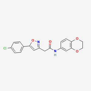 2-(5-(4-chlorophenyl)isoxazol-3-yl)-N-(2,3-dihydrobenzo[b][1,4]dioxin-6-yl)acetamide
