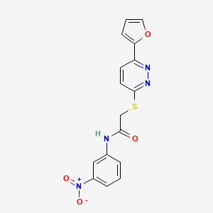 2-[6-(furan-2-yl)pyridazin-3-yl]sulfanyl-N-(3-nitrophenyl)acetamide