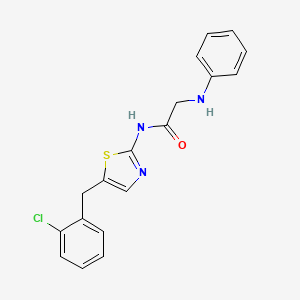 molecular formula C18H16ClN3OS B2675538 N-(5-(2-chlorobenzyl)thiazol-2-yl)-2-(phenylamino)acetamide CAS No. 618390-72-0