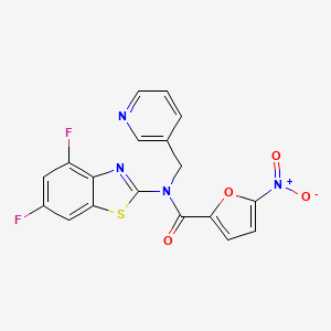 molecular formula C18H10F2N4O4S B2675541 N-(4,6-difluorobenzo[d]thiazol-2-yl)-5-nitro-N-(pyridin-3-ylmethyl)furan-2-carboxamide CAS No. 895436-06-3