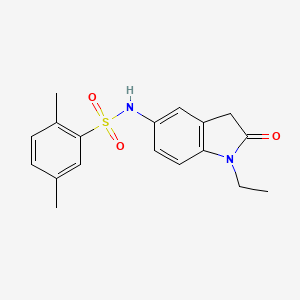 molecular formula C18H20N2O3S B2675553 N-(1-ethyl-2-oxoindolin-5-yl)-2,5-dimethylbenzenesulfonamide CAS No. 921786-92-7