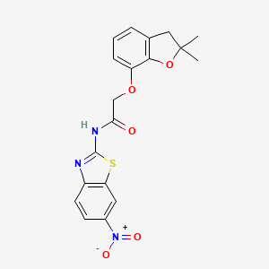 molecular formula C19H17N3O5S B2675554 2-((2,2-dimethyl-2,3-dihydrobenzofuran-7-yl)oxy)-N-(6-nitrobenzo[d]thiazol-2-yl)acetamide CAS No. 941985-43-9