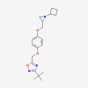 3-Tert-butyl-5-[[4-[(1-cyclobutylaziridin-2-yl)methoxy]phenoxy]methyl]-1,2,4-oxadiazole