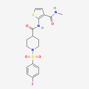1-((4-fluorophenyl)sulfonyl)-N-(3-(methylcarbamoyl)thiophen-2-yl)piperidine-4-carboxamide