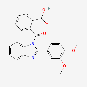 molecular formula C23H18N2O5 B2675581 2-[2-(3,4-Dimethoxy-phenyl)-benzoimidazole-1-carbonyl]-benzoic acid CAS No. 637324-91-5