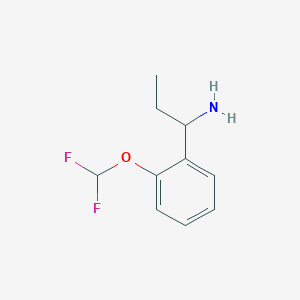 molecular formula C10H13F2NO B2675600 1-[2-(Difluoromethoxy)phenyl]propan-1-amine CAS No. 144759-09-1