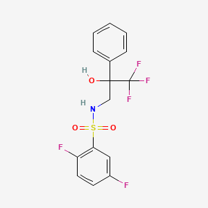molecular formula C15H12F5NO3S B2675604 2,5-difluoro-N-(3,3,3-trifluoro-2-hydroxy-2-phenylpropyl)benzenesulfonamide CAS No. 1351613-68-7