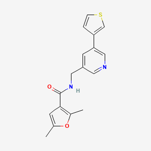 molecular formula C17H16N2O2S B2675621 2,5-dimethyl-N-((5-(thiophen-3-yl)pyridin-3-yl)methyl)furan-3-carboxamide CAS No. 1795190-64-5