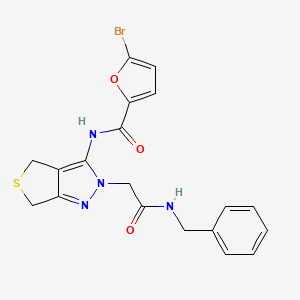 molecular formula C19H17BrN4O3S B2675635 N-(2-(2-(benzylamino)-2-oxoethyl)-4,6-dihydro-2H-thieno[3,4-c]pyrazol-3-yl)-5-bromofuran-2-carboxamide CAS No. 1105217-80-8