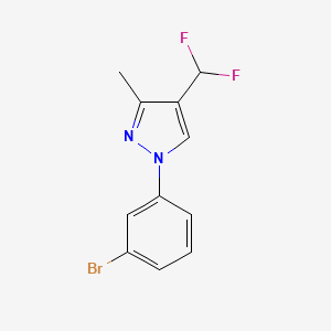 molecular formula C11H9BrF2N2 B2675645 1-(3-Bromophenyl)-4-(difluoromethyl)-3-methylpyrazole CAS No. 2248301-24-6