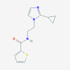 molecular formula C13H15N3OS B2675647 N-(2-(2-cyclopropyl-1H-imidazol-1-yl)ethyl)thiophene-2-carboxamide CAS No. 2034478-35-6