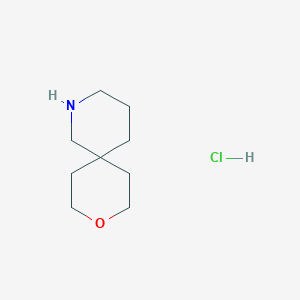 molecular formula C9H18ClNO B2675651 9-Oxa-2-azaspiro[5.5]undecane hydrochloride CAS No. 1279879-02-5; 57289-77-7