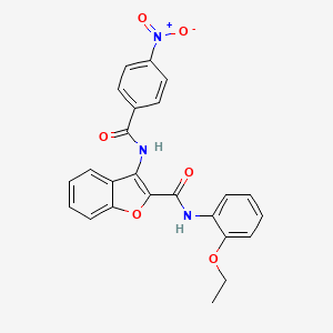 molecular formula C24H19N3O6 B2675655 N-(2-ethoxyphenyl)-3-(4-nitrobenzamido)benzofuran-2-carboxamide CAS No. 888447-57-2