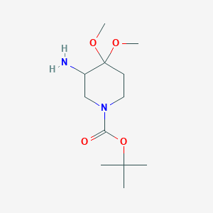 molecular formula C12H24N2O4 B2675660 Tert-butyl 3-amino-4,4-dimethoxypiperidine-1-carboxylate CAS No. 1779605-21-8