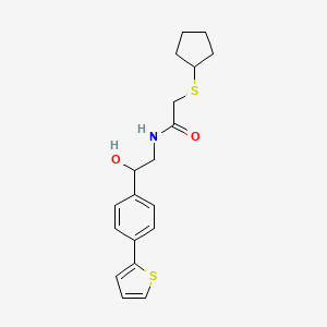 2-Cyclopentylsulfanyl-N-[2-hydroxy-2-(4-thiophen-2-ylphenyl)ethyl]acetamide