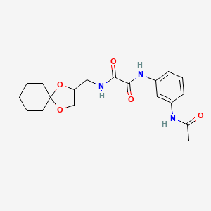 molecular formula C19H25N3O5 B2675670 N1-(1,4-dioxaspiro[4.5]decan-2-ylmethyl)-N2-(3-acetamidophenyl)oxalamide CAS No. 899958-18-0