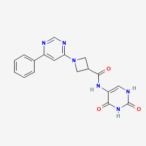 molecular formula C18H16N6O3 B2675683 N-(2,4-二氧杂-1,2,3,4-四氢嘧啶-5-基)-1-(6-苯基嘧啶-4-基)氮杂环丁烷-3-甲酰胺 CAS No. 2034619-94-6