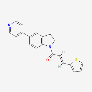 molecular formula C20H16N2OS B2675684 (E)-1-(5-(pyridin-4-yl)indolin-1-yl)-3-(thiophen-2-yl)prop-2-en-1-one CAS No. 2035003-37-1