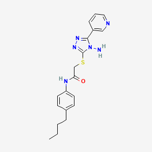 molecular formula C19H22N6OS B2675689 2-((4-amino-5-(pyridin-3-yl)-4H-1,2,4-triazol-3-yl)thio)-N-(4-butylphenyl)acetamide CAS No. 723323-92-0