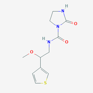 molecular formula C11H15N3O3S B2675695 N-(2-甲氧基-2-(噻吩-3-基)乙基)-2-氧代咪唑烷-1-甲酰胺 CAS No. 1796991-75-7
