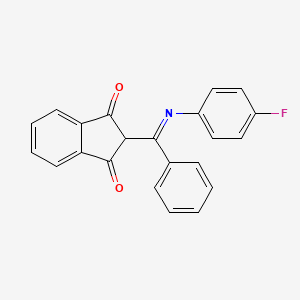 molecular formula C22H14FNO2 B2675699 2-[N-(4-氟苯基)-C-苯基甲酰亚胺]茚-1,3-二酮 CAS No. 906637-92-1